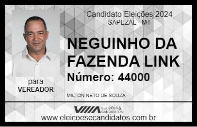 Candidato NEGUINHO DA FAZENDA LINK 2024 - SAPEZAL - Eleições