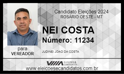 Candidato NEI COSTA 2024 - ROSÁRIO OESTE - Eleições