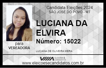 Candidato LUCIANA DA ELVIRA 2024 - SÃO JOSÉ DO POVO - Eleições