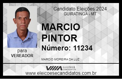 Candidato MARCIO PINTOR 2024 - GUIRATINGA - Eleições