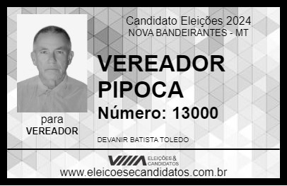 Candidato VEREADOR PIPOCA 2024 - NOVA BANDEIRANTES - Eleições