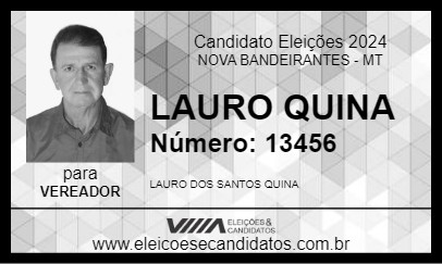 Candidato LAURO QUINA 2024 - NOVA BANDEIRANTES - Eleições