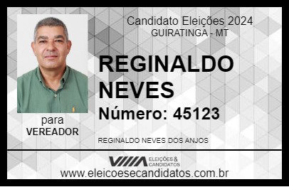 Candidato REGINALDO NEVES 2024 - GUIRATINGA - Eleições