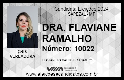 Candidato DRA. FLAVIANE RAMALHO 2024 - SAPEZAL - Eleições