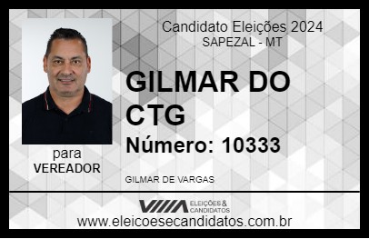 Candidato GILMAR DO CTG 2024 - SAPEZAL - Eleições