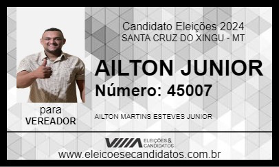 Candidato AILTON JUNIOR 2024 - SANTA CRUZ DO XINGU - Eleições