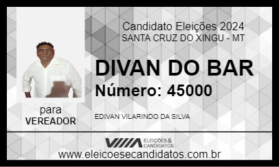 Candidato DIVAN DO BAR 2024 - SANTA CRUZ DO XINGU - Eleições