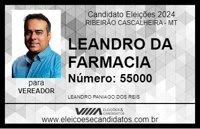 Candidato LEANDRO DA FARMACIA 2024 - RIBEIRÃO CASCALHEIRA - Eleições