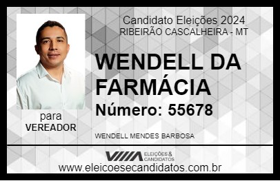 Candidato WENDELL DA FARMÁCIA 2024 - RIBEIRÃO CASCALHEIRA - Eleições