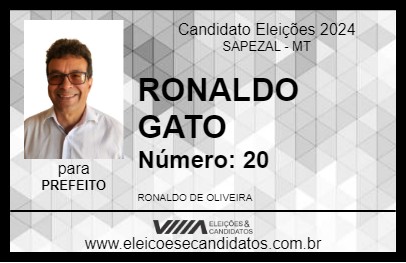 Candidato RONALDO GATO 2024 - SAPEZAL - Eleições