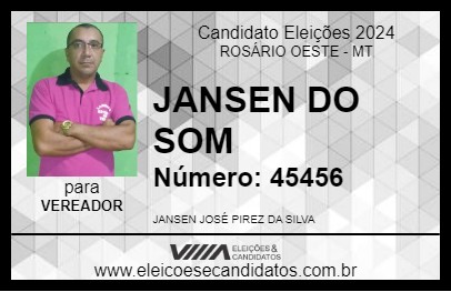 Candidato JANSEN DO SOM 2024 - ROSÁRIO OESTE - Eleições