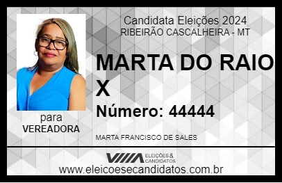 Candidato MARTA DO RAIO X 2024 - RIBEIRÃO CASCALHEIRA - Eleições