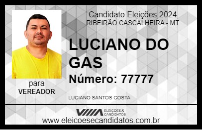 Candidato LUCIANO DO GAS 2024 - RIBEIRÃO CASCALHEIRA - Eleições