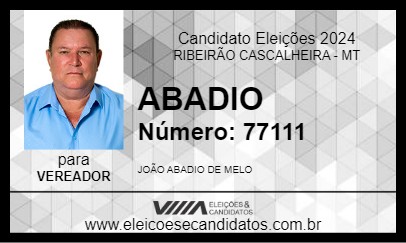 Candidato ABADIO 2024 - RIBEIRÃO CASCALHEIRA - Eleições