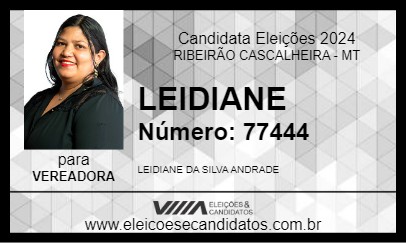 Candidato LEIDIANE 2024 - RIBEIRÃO CASCALHEIRA - Eleições