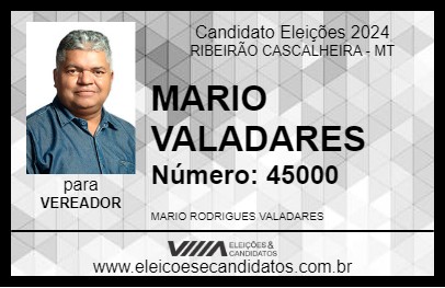 Candidato MARIO VALADARES 2024 - RIBEIRÃO CASCALHEIRA - Eleições