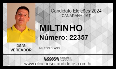 Candidato MILTINHO 2024 - CANARANA - Eleições