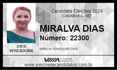 Candidato MIRALVA DIAS 2024 - CANARANA - Eleições