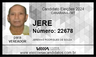 Candidato JERE 2024 - CANARANA - Eleições