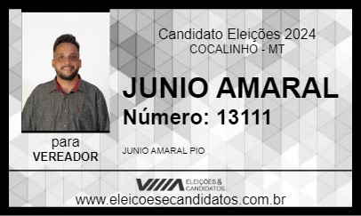 Candidato JUNIO AMARAL 2024 - COCALINHO - Eleições