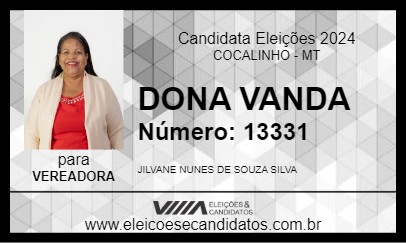 Candidato DONA VANDA 2024 - COCALINHO - Eleições