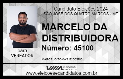 Candidato MARCELO DA DISTRIBUIDORA 2024 - SÃO JOSÉ DOS QUATRO MARCOS - Eleições