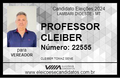 Candidato PROFESSOR CLEIBER 2024 - LAMBARI D\OESTE - Eleições