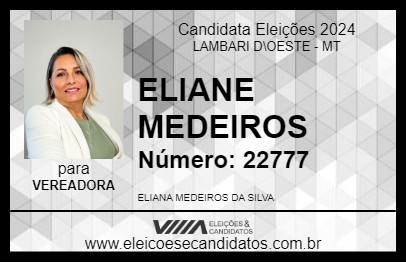 Candidato ELIANE MEDEIROS 2024 - LAMBARI D\OESTE - Eleições