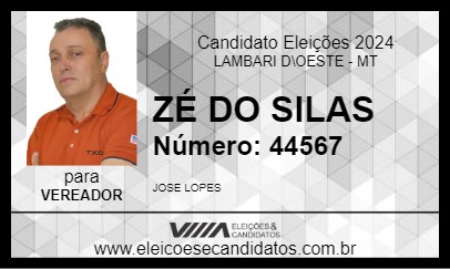 Candidato ZÉ DO SILAS 2024 - LAMBARI D\OESTE - Eleições