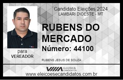 Candidato RUBENS DO MERCADO 2024 - LAMBARI D\OESTE - Eleições