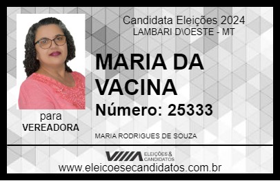 Candidato MARIA DA VACINA 2024 - LAMBARI D\OESTE - Eleições