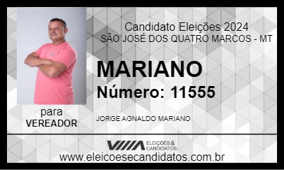 Candidato MARIANO 2024 - SÃO JOSÉ DOS QUATRO MARCOS - Eleições