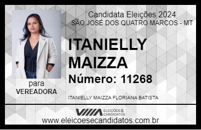 Candidato ITANIELLY MAIZZA 2024 - SÃO JOSÉ DOS QUATRO MARCOS - Eleições