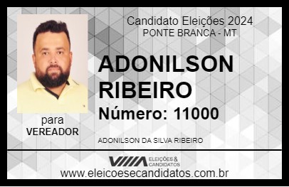 Candidato ADONILSON RIBEIRO 2024 - PONTE BRANCA - Eleições