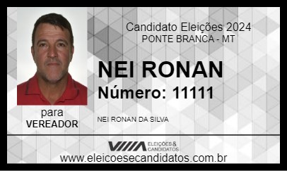 Candidato NEI RONAN 2024 - PONTE BRANCA - Eleições