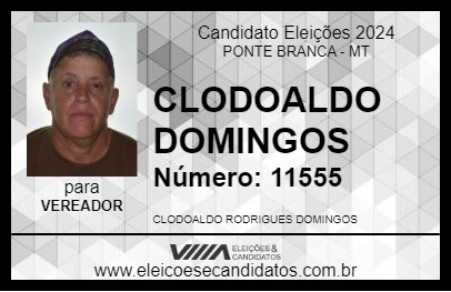 Candidato CLODOALDO DOMINGOS 2024 - PONTE BRANCA - Eleições