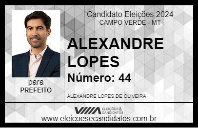 Candidato ALEXANDRE LOPES 2024 - CAMPO VERDE - Eleições