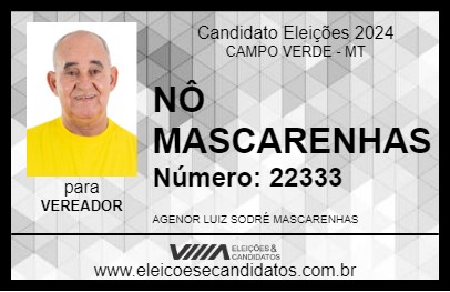 Candidato NÔ MASCARENHAS 2024 - CAMPO VERDE - Eleições