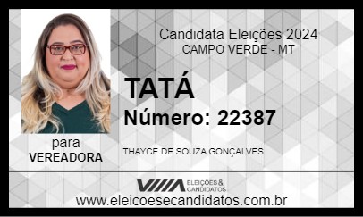 Candidato TATÁ 2024 - CAMPO VERDE - Eleições