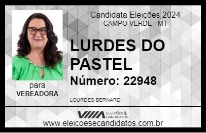 Candidato LURDES DO PASTEL 2024 - CAMPO VERDE - Eleições