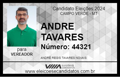 Candidato ANDRE TAVARES 2024 - CAMPO VERDE - Eleições