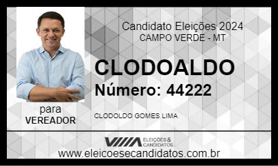 Candidato CLODOALDO 2024 - CAMPO VERDE - Eleições