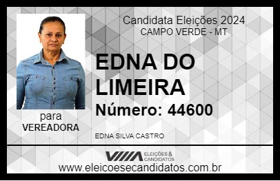 Candidato EDNA DO LIMEIRA 2024 - CAMPO VERDE - Eleições