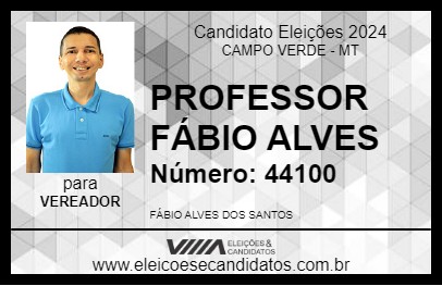 Candidato PROFESSOR FÁBIO ALVES 2024 - CAMPO VERDE - Eleições