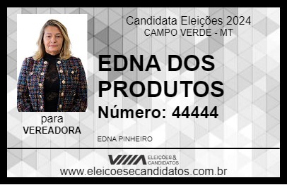 Candidato EDNA DOS PRODUTOS 2024 - CAMPO VERDE - Eleições