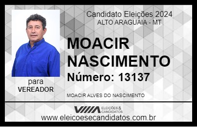 Candidato MOACIR NASCIMENTO 2024 - ALTO ARAGUAIA - Eleições