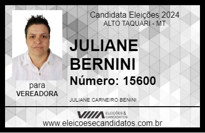 Candidato JULIANE BERNINI 2024 - ALTO TAQUARI - Eleições