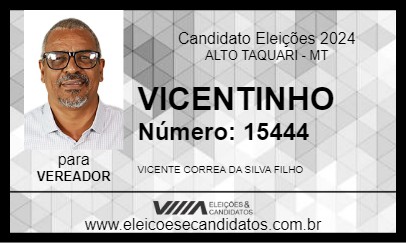 Candidato VICENTINHO 2024 - ALTO TAQUARI - Eleições