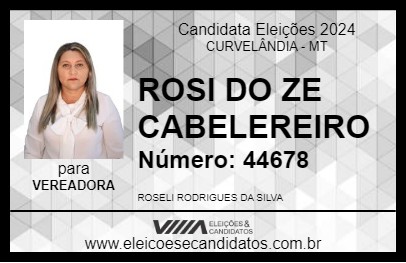 Candidato ROSI DO ZE CABELEREIRO 2024 - CURVELÂNDIA - Eleições