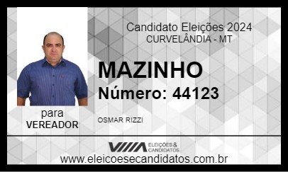 Candidato MAZINHO 2024 - CURVELÂNDIA - Eleições